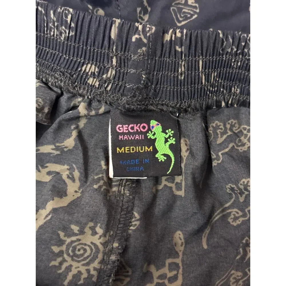 Vintage Gecko Hawaii Pants Medium Mens Retro Wave All Over Print